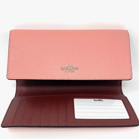 🆕 AUTHENTIC COACH TRIFOLD WALLET SV/LIGHT BLUSH - Picture 2 of 8